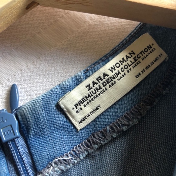 Zara Chambray Flutter Sleeve Shift Dress XS - Picture 7 of 7